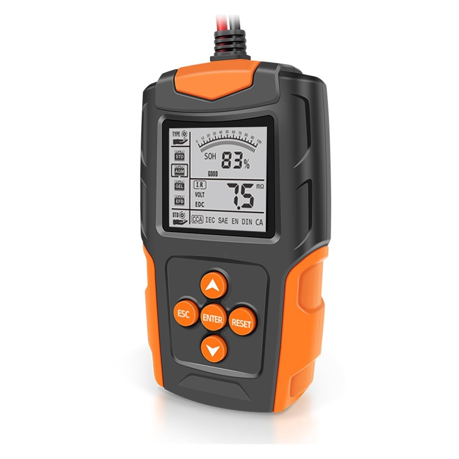 Probador de batería de Coche, analizador de batería Digital LCD, Herramienta de diagnóstico de Carga, medición for Coche, camión, Motocicleta