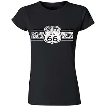 Amazon.com: CRAZYDAISYWORLD Route 66 White Logo Women's T