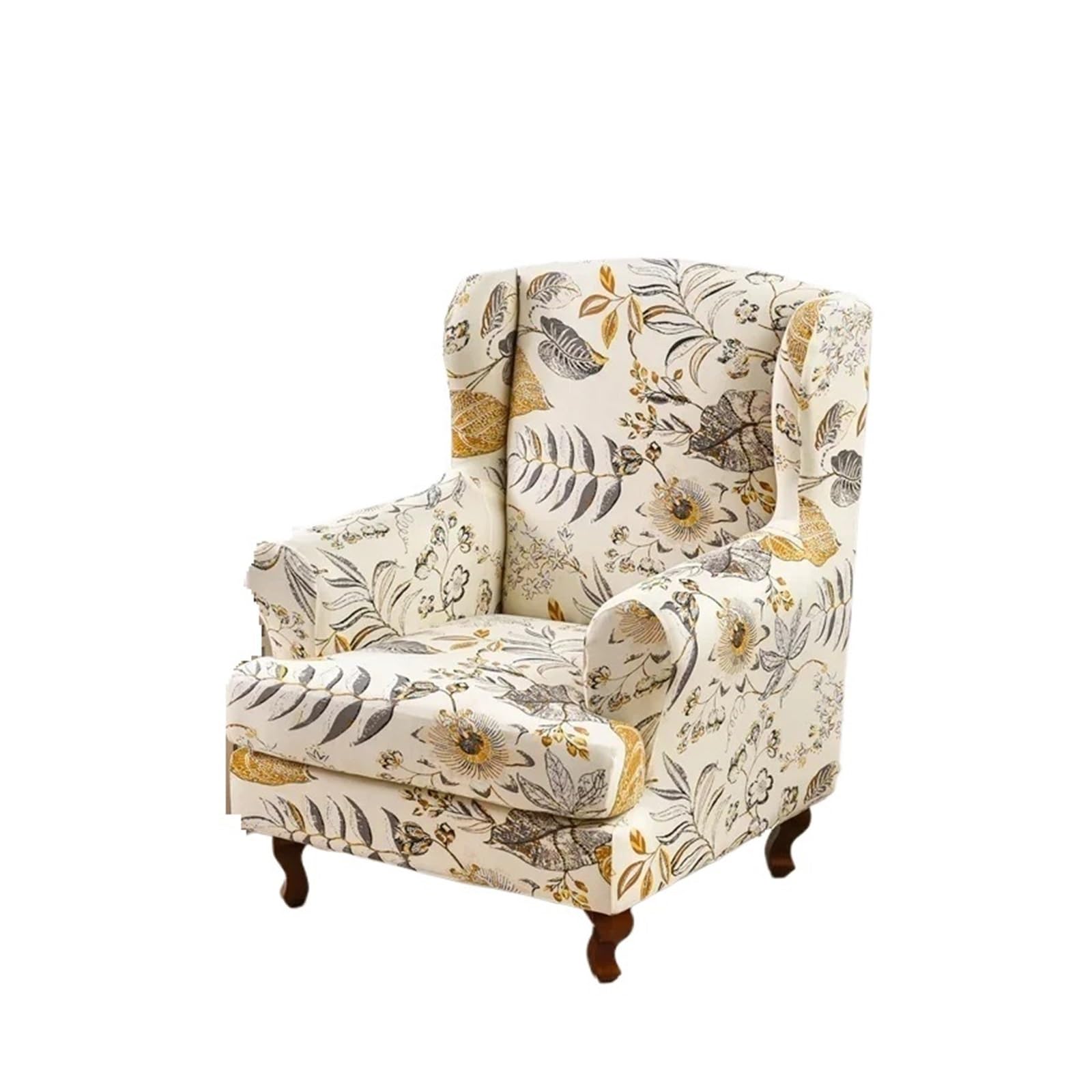 GCYEIDMA Wing Chair Slipcover 1 Seat Wing Chair Cover Stretch Sofa Covers Armchair Non-slip Slipcover Funda Silla(A1 Wing Chair Cover)