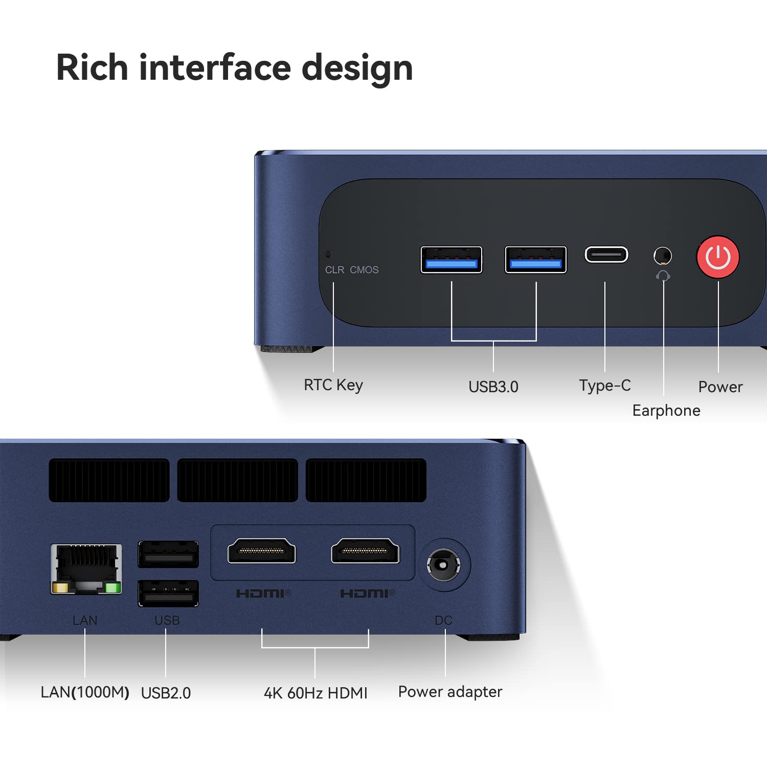 Beelink SEI12 Mini PC 16GB RAM 500GB M.2 SSD,12th Intel I5-1235U