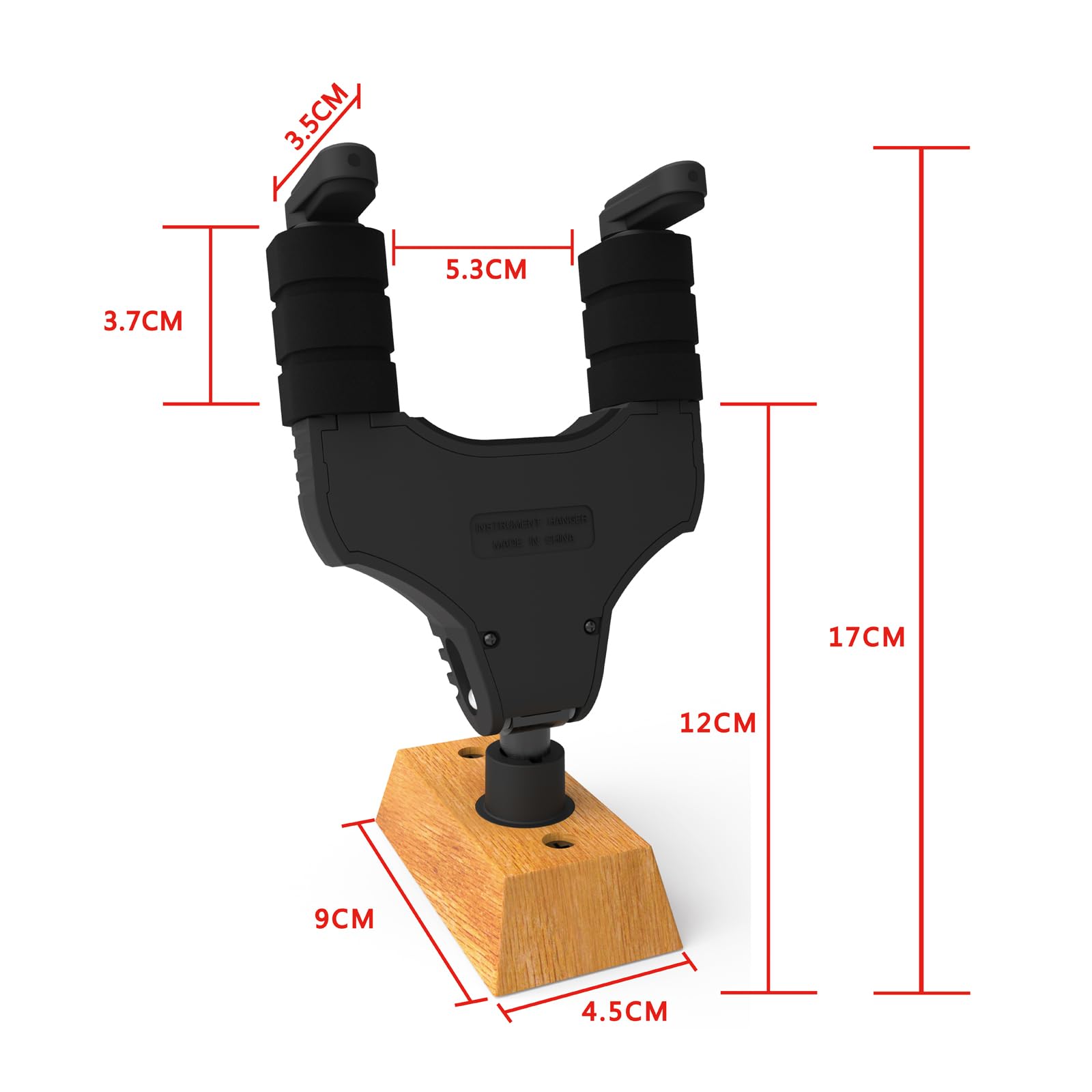 Rayzm Gancio da Muro per Chitarra Autobloccante, Supporto per Chitarra con Blocco Automatico della Gravità, Robusto Supporto per Gancio per Staffa per Strumenti per Chitarre, Mandolino,Base in Legno