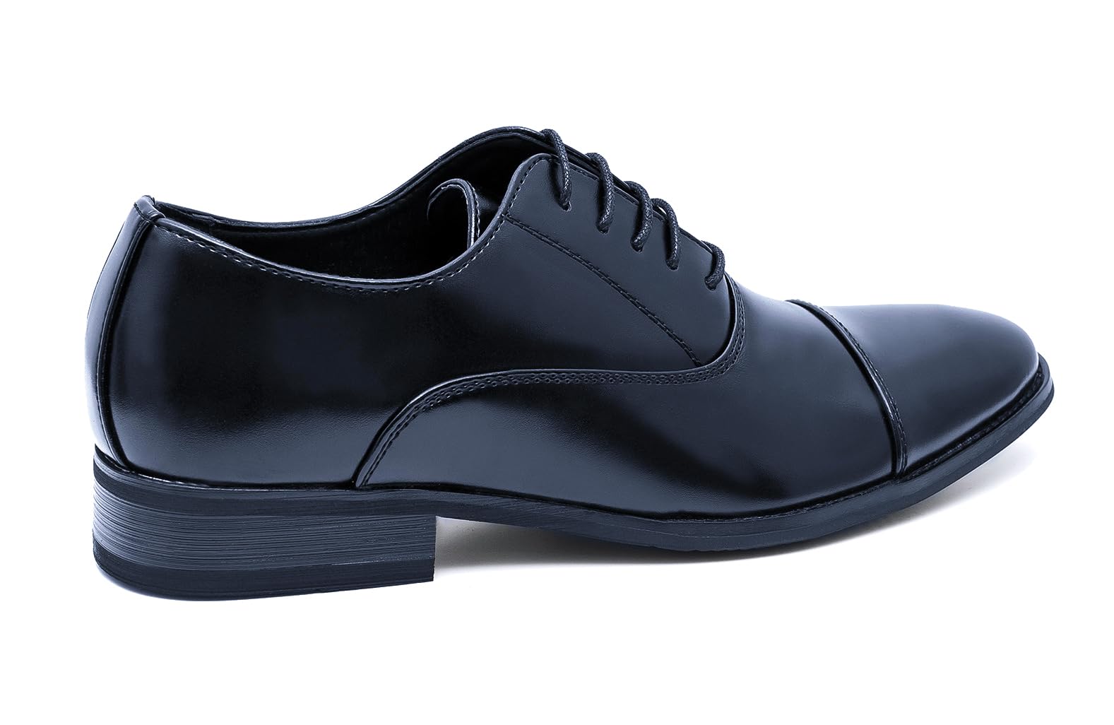 Evoga Chaussures Hommes Class Bleu Foncé Vernis Ligne Classique Élégant Cérémonie