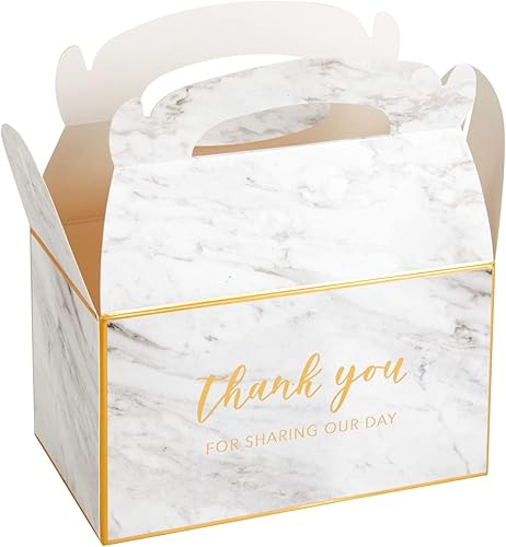 Miniatura 5 de Sparkle and Bash Cajas de agradecimiento a dos aguas, 24 contenedores blancos de 6.25 x 3.5 x 3.5 pulgadas con asa, regalos de agradecimiento, boda