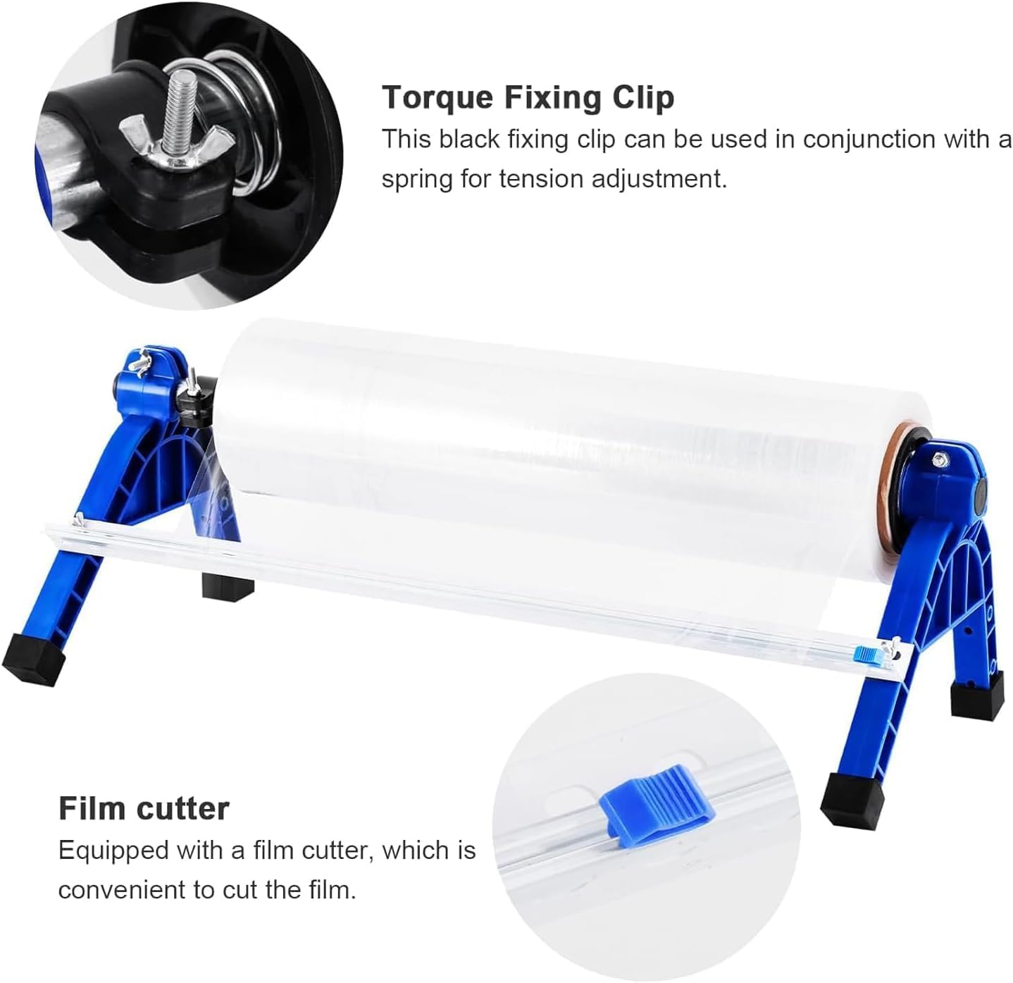 Dévidoir De Film Étirable, Machine Demballage De Bureau pour Montage Mural Ou sur Table, avec Coupe-Film, Compatible avec des Films De 30 À 50 Cm, pour Entrepôt, Cuisine Et Déménagement.