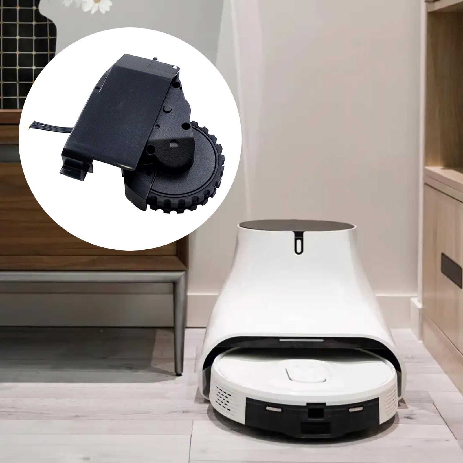 1Pair Ruote di Trasmissione di Ricambio per Robot Aspirapolvere Facile Installazione Alta Mobilità Robot Ruota di Ricambio