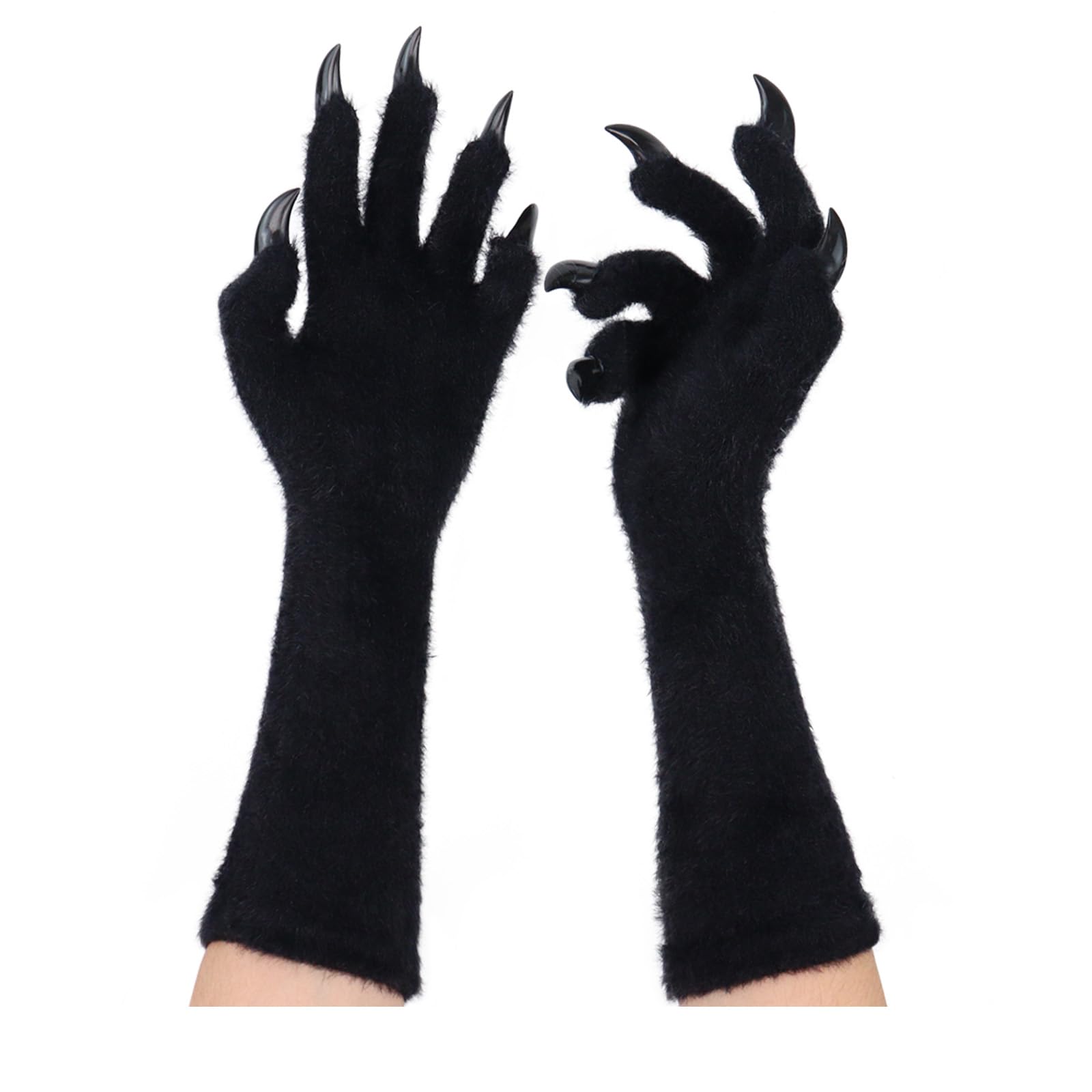 HAOAN Full Finger Paws Gloves Long Warm Mittens for Themed Events Parties Costume Accessories: Lightbrwon