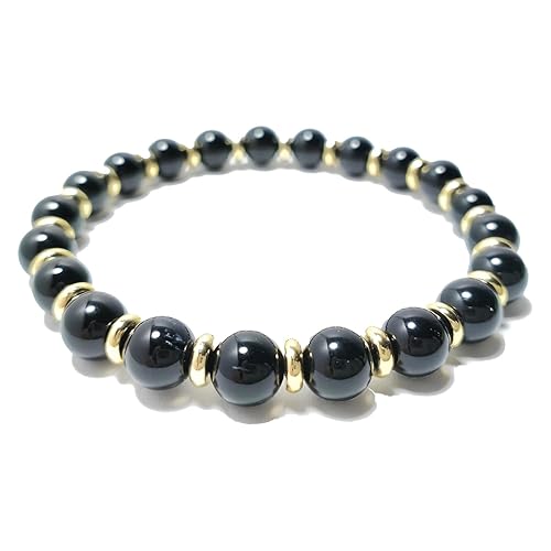 Black Obsidian Protection Beaded Bracelet Best Gifts Box For Family Women Mens Natural Stone Black Tourmaline Agate Feng Shui Chakra Crystal