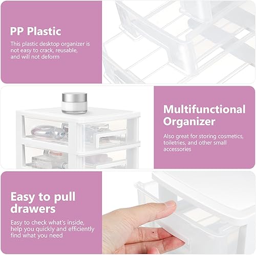 Miniatura 4 de Gatuida Cajones de almacenamiento de plástico cajón de escritorio caja de almacenamiento caja de almacenamiento multicapa para el hogar la escuela