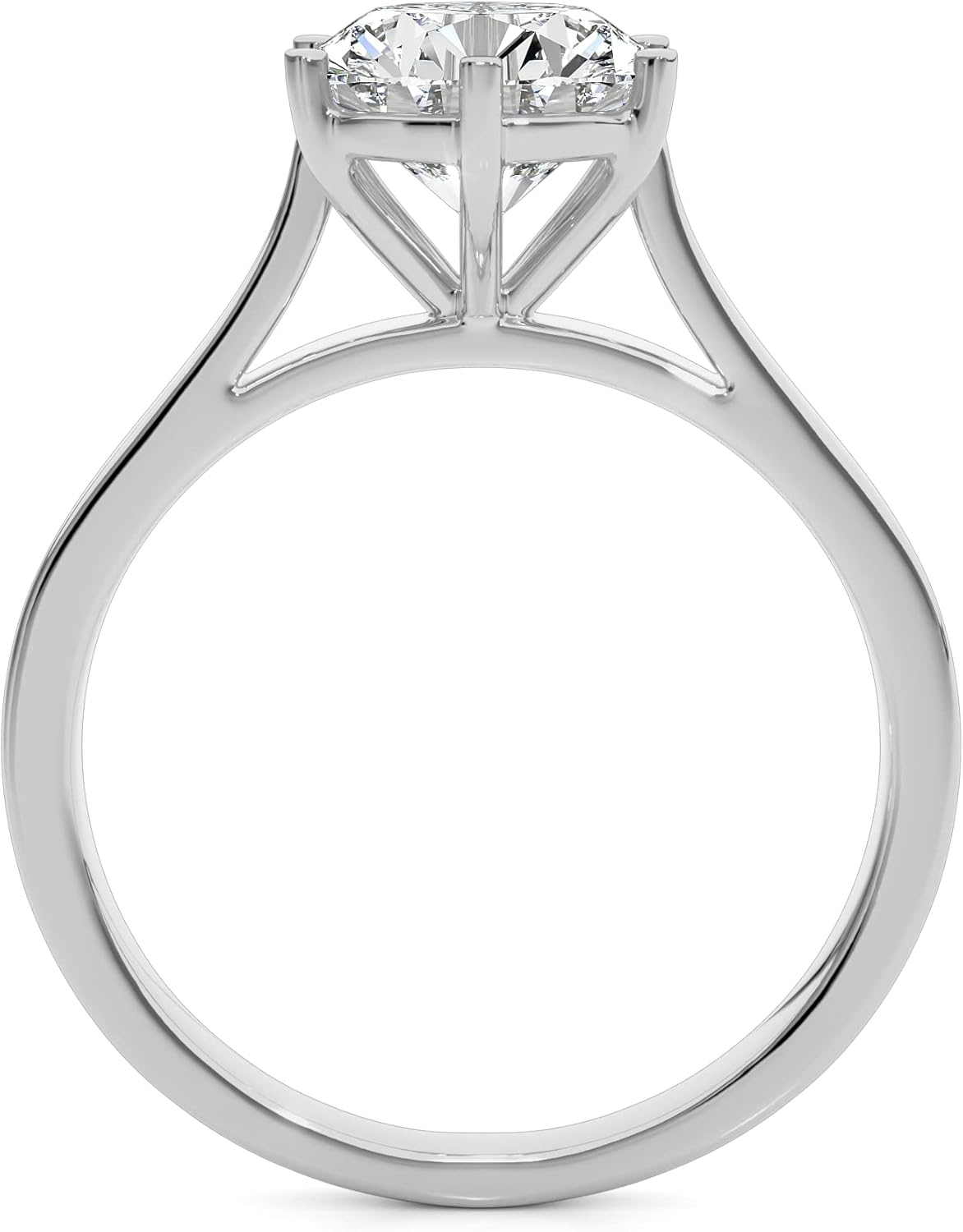 Buy Jewels Solid 10k Gold 1.5 ct Round Moissanite Solitaire Engagement Ring 6 Prong Cathedral Setting G-H Color VVS1 Quality