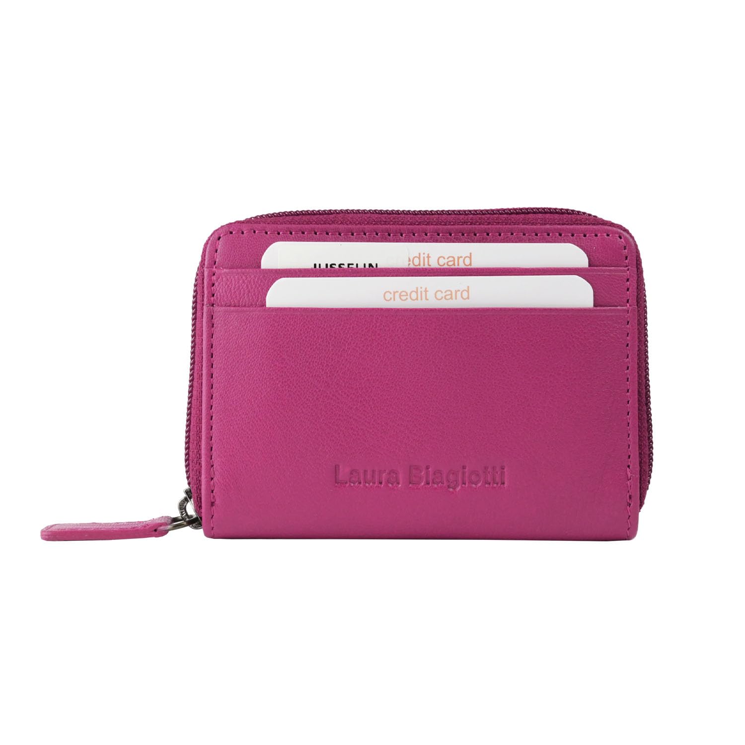 Laura Biagiotti, Portafoglio Donna in Vera Pelle, Piccolo Con interno Multicolore e Scatola Regalo