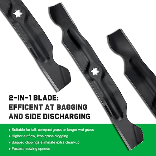 Miniatura 3 de 942-04053C Cuchillas de cortacésped para MTD Cub Cadet Troy Bilt 50 pulgadas cortacésped de cubierta Giro Cero Reemplazar 742-04056 942-04056