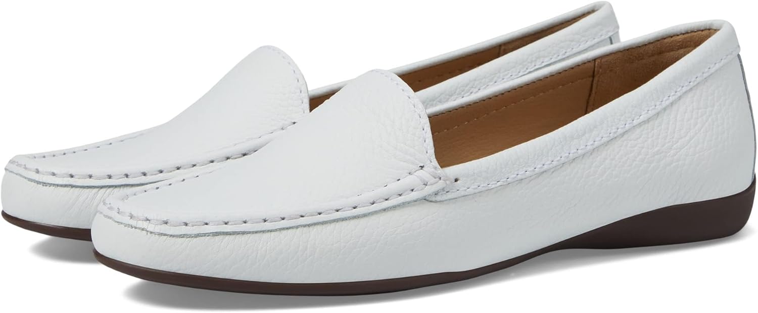 Marc Joseph New York レディース レイクロード ローファー フラット, ホワイト タンブル(White Tumb