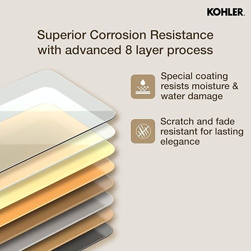 Miniatura 8 de KOHLER 26051-BGL Essential - Espejo de pared con cápsula de 20 x 40 pulgadas, espejo de baño de cápsula grande, espejo de tocador con marco, dorado