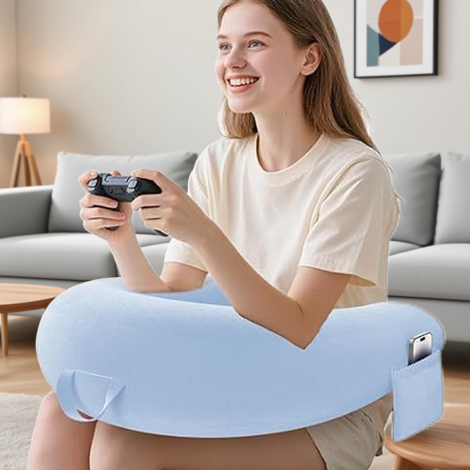 Poduszka na Kolana Ergonomiczna Podkładka W Kształcie U | Do Czytania do Łóżka Dla Dorosłych I Dzieci Zmniejsza Zmęczenie Wsparcie Dla Rąk Łóżko Podłoga Siedzenie