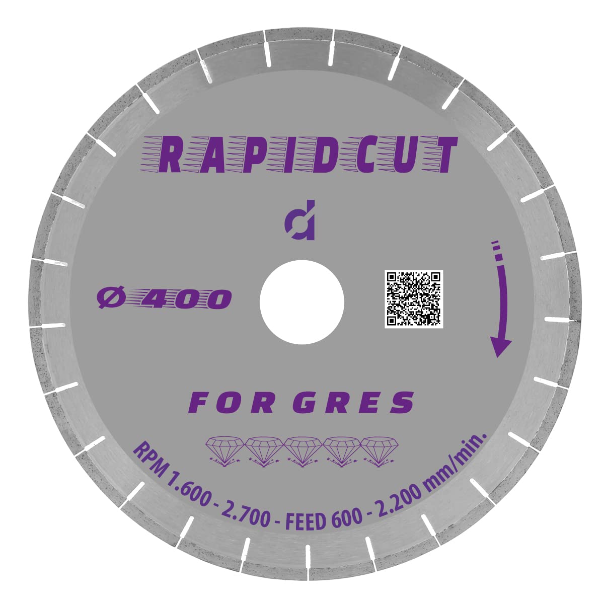 Disco diamante para gres porcelánico Rapid Cut Diámetro 400 mm Ladecormarmi