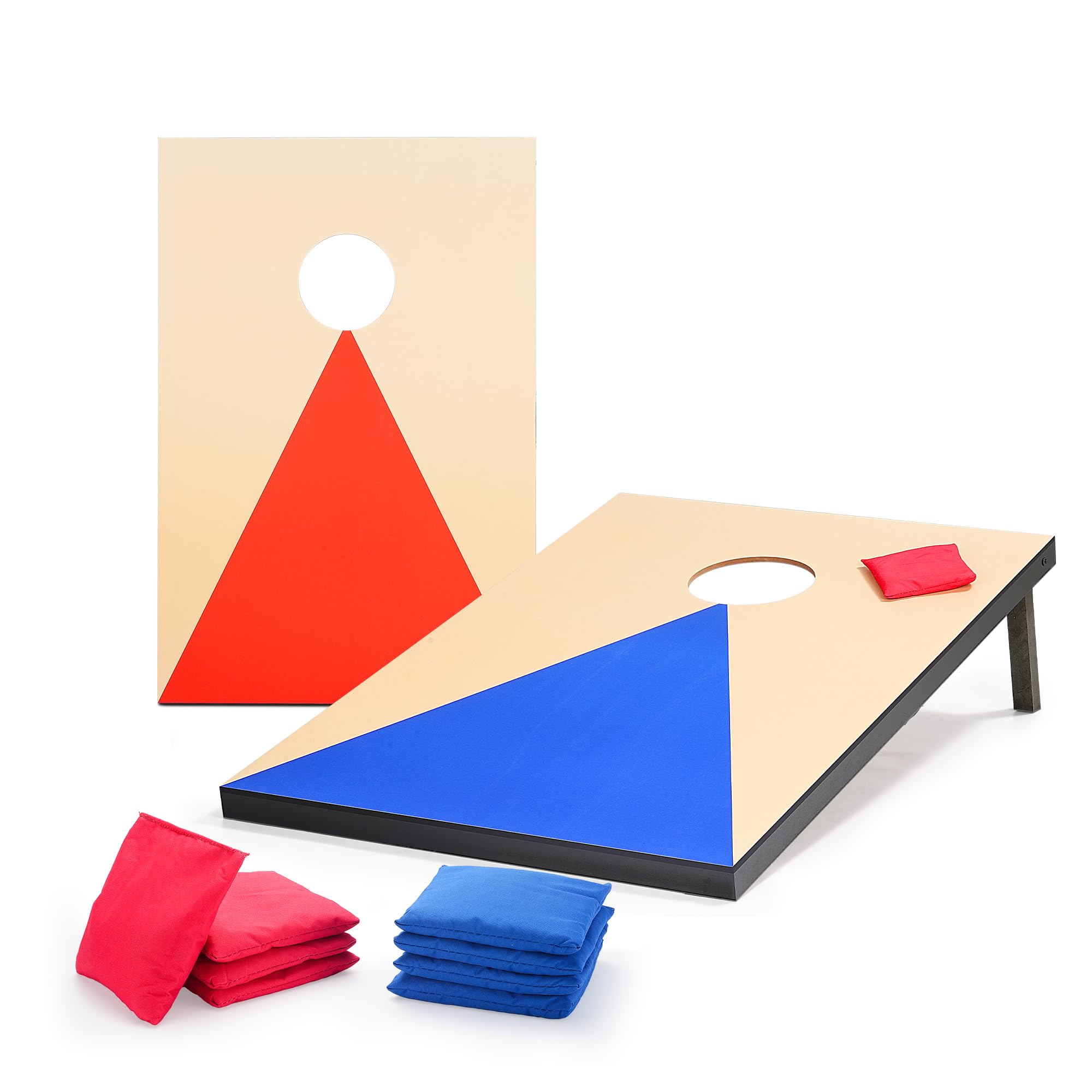 simpa Portable Cornhole Outdoor Game Set: 90 x 60 cm / 3ft x 2ft Double Set Corn Hole Bean Bag Toss Game with 8 Bean Bags & 2 Cornhole Boards.