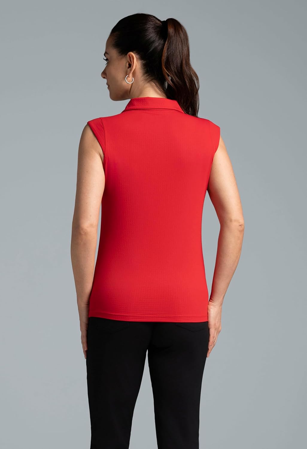 IBKUL Athleisure Wear Sun Protective UPF 50+ Icefil Cooling-Solid Sleeveless Polo-84000 - Image 9