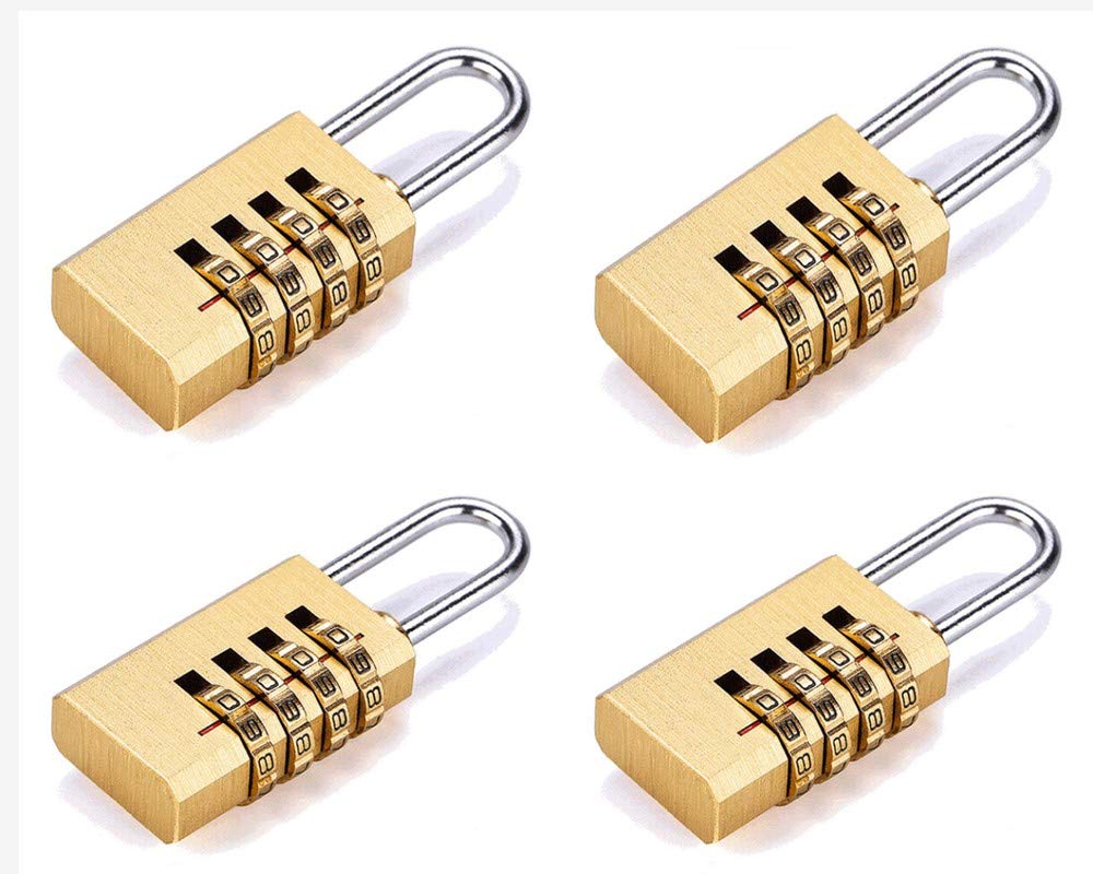 Volo 4 Digit Brass Re-Settable Combination Padlock/Password Lock/resettable Combination Lock for Travel Bags, Travel Lock, Luggage Lock (Pack of 4) (B0847T9M24) Amazon Price History, Amazon Price Tracker