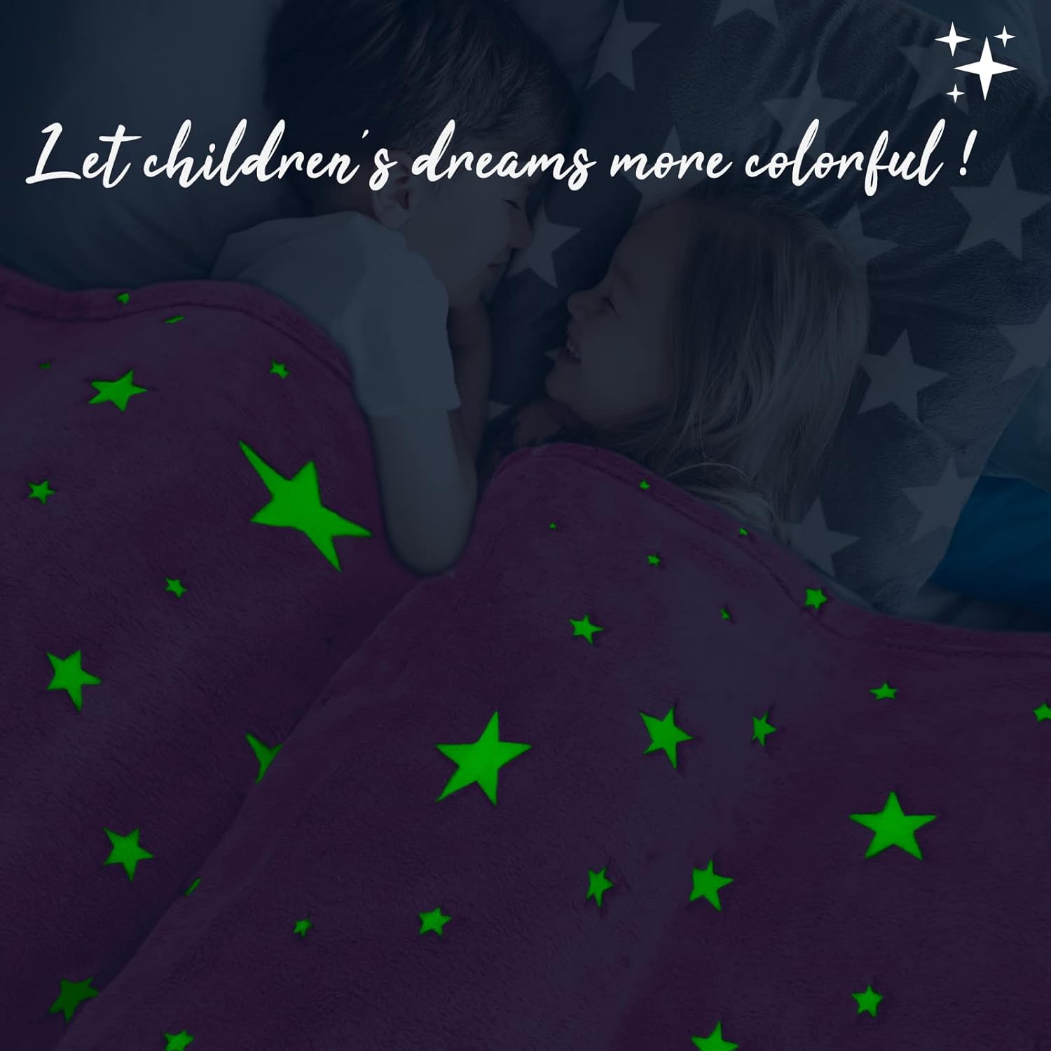 Glow in The Dark Blanket for Kids Unique Birthday Gifts for Girls Boys Teens Soft Cozy Warm Fuzzy Cute Throw Blanket All Seasons Pink Glowing Stars Blankets for Couch Sofa Bed 50"×60" - Image 2