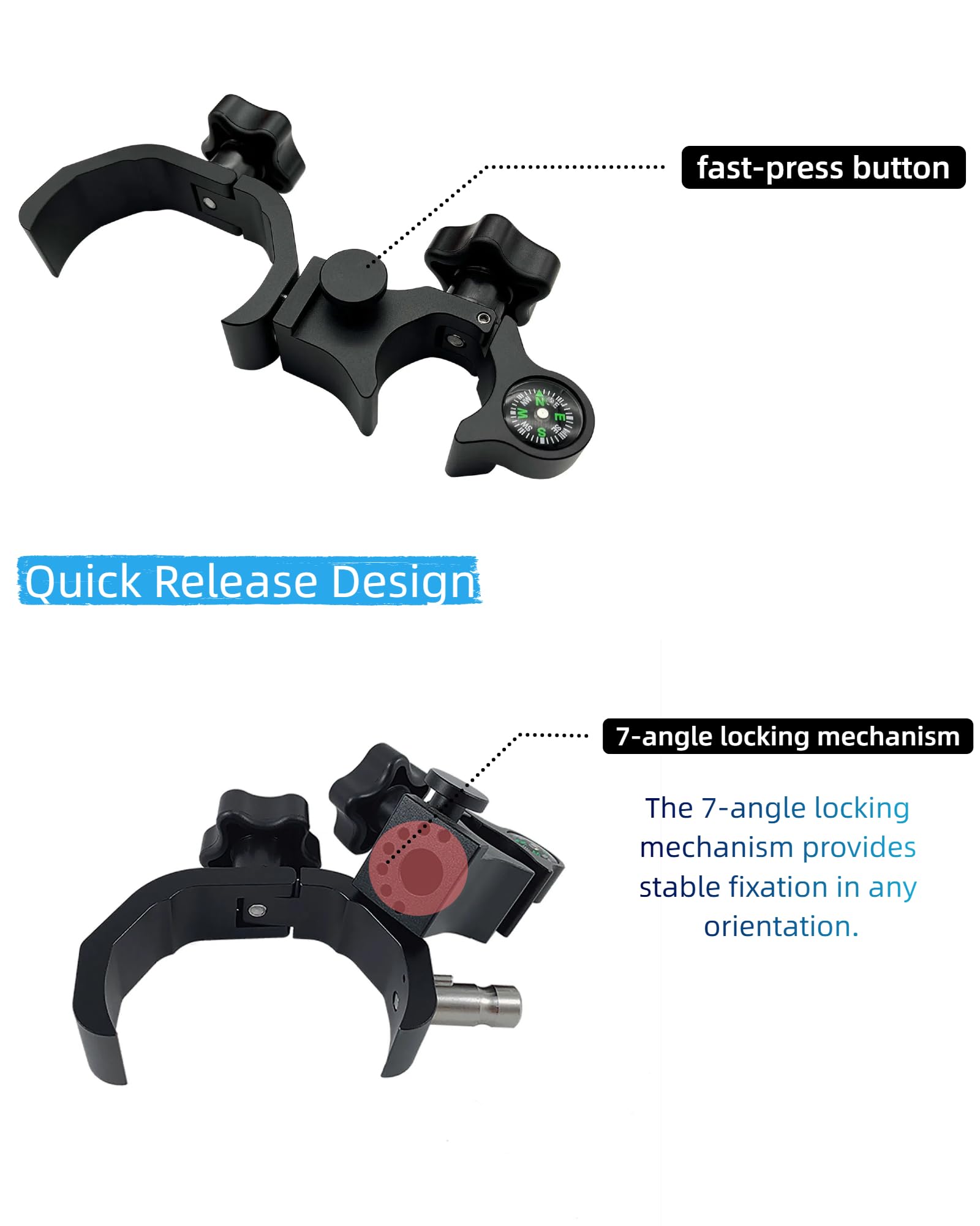 TSC3 Support pour collecteur de données GPS | Support de serrage à dégagement rapide compatible avec l'équipement d'arpentage Trimble TSC3, clip de poteau réglable