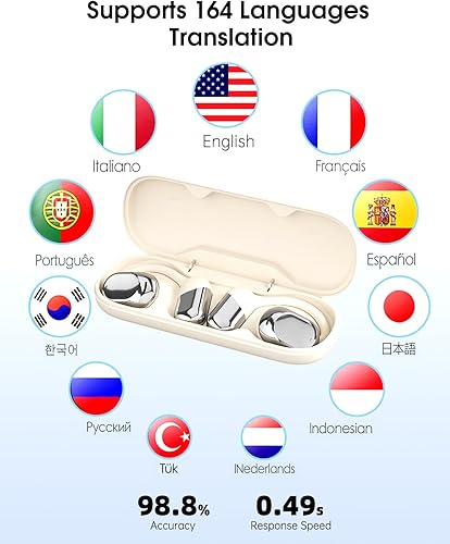 Miniatura 2 de AI Traductor Auriculares inalámbricos Bluetooth - Auriculares de traducción de 164 idiomas con aplicación sin suscripción, llamadas de audio y