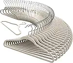 Kit 100 Cabide Veludo Slim Antideslizante Ultra Fino Cor:Bege