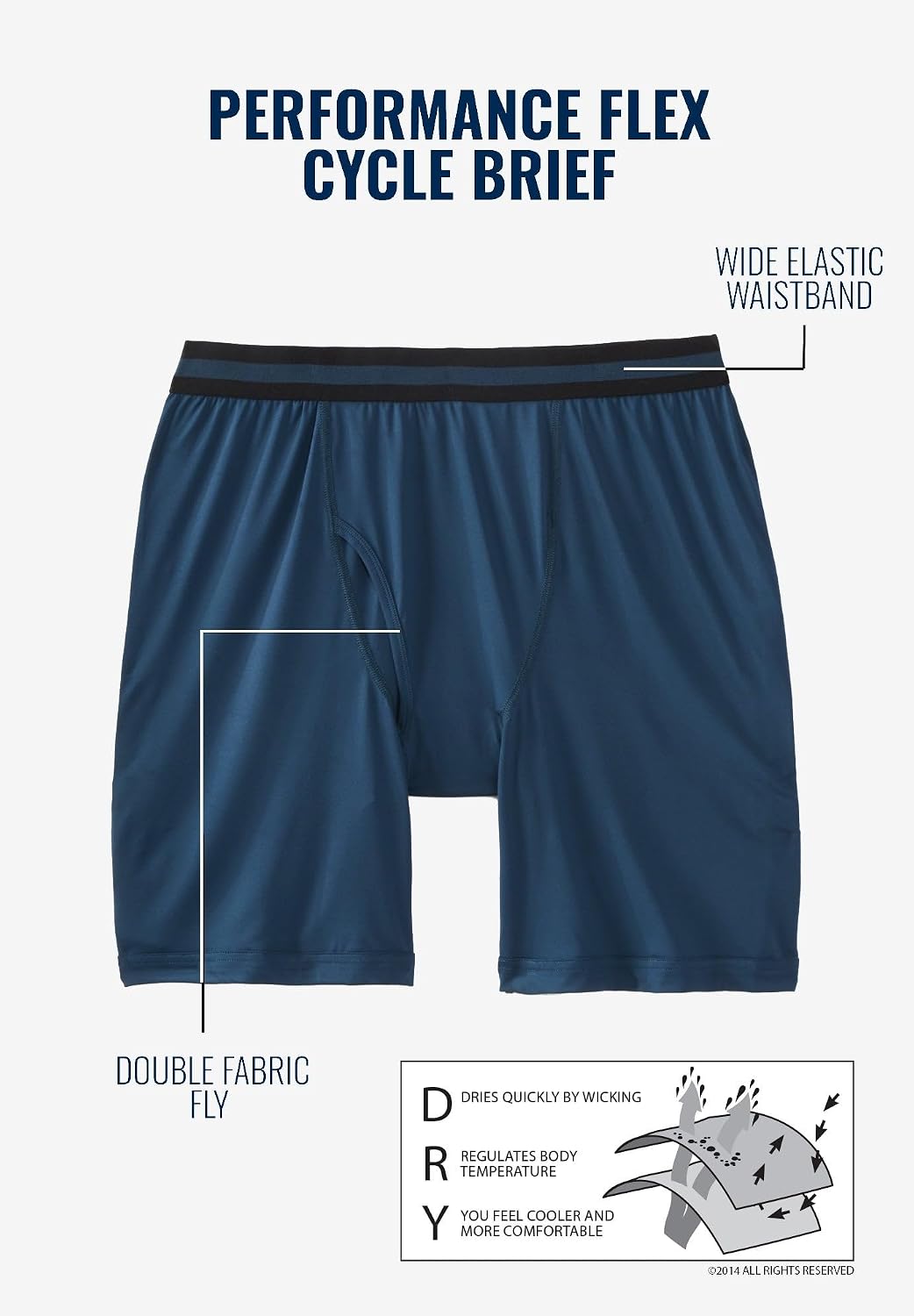 KingSize Men's Big & Tall Performance Flex Cycle Briefs