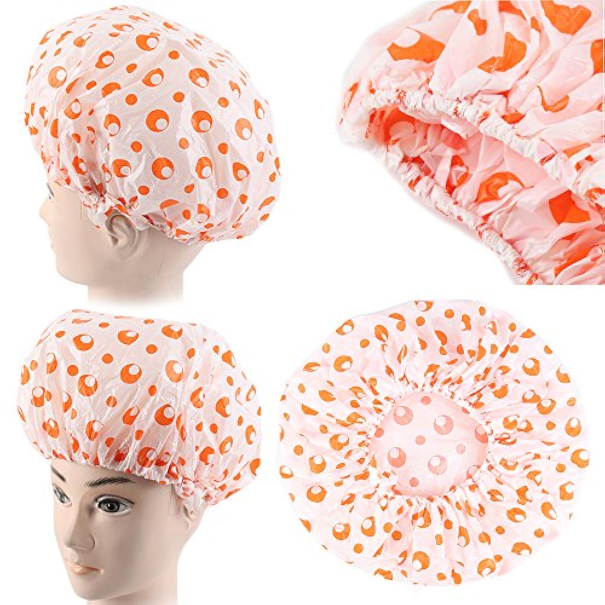 Set of 3 Good Quality Reusable Elastic Shower Caps