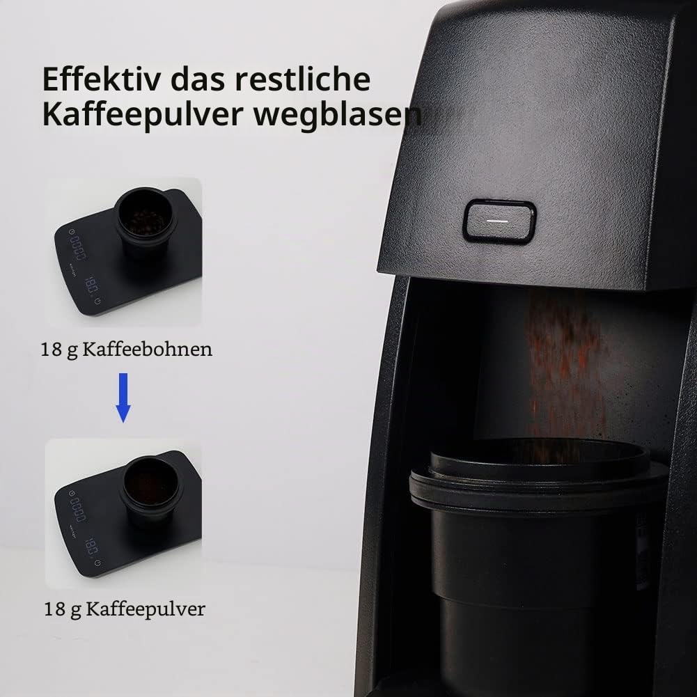 watchget Kaffeemühle Einzeldosierung Trichter Kompatibel mit Baratza Encore Kaffeemühle Silikonbalg mit Mentaldeckel zum Ausblasen Restkaffeesatz Schwarz