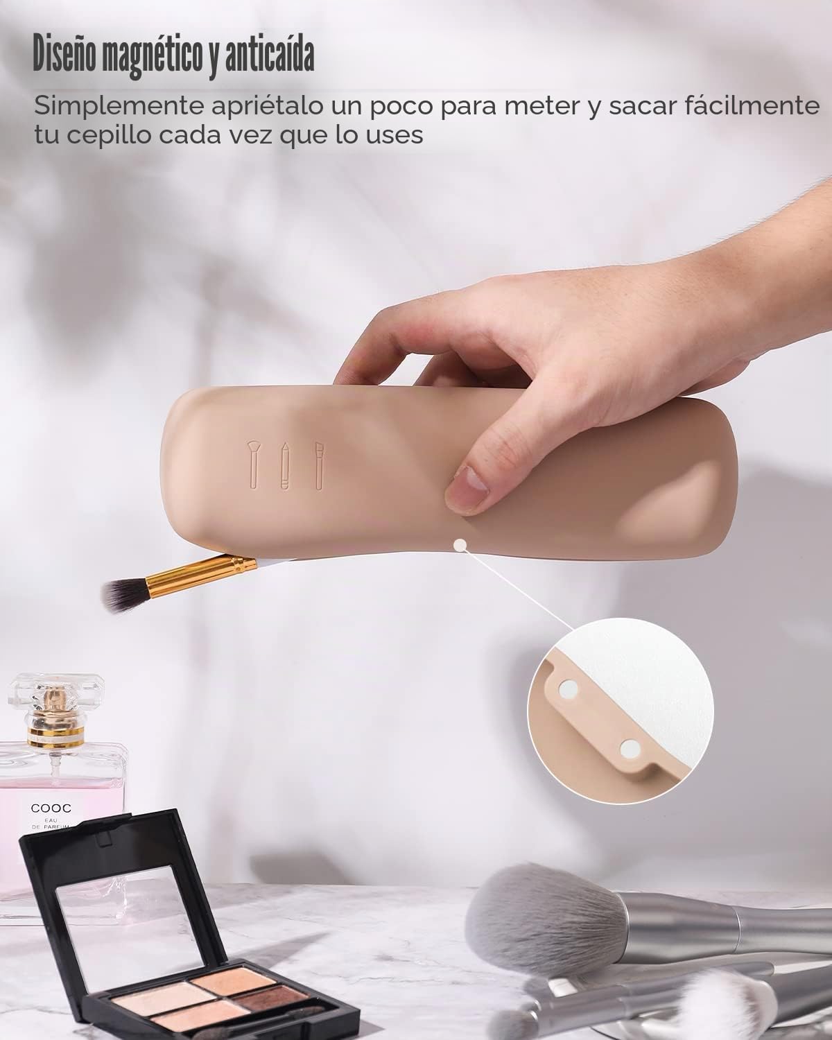 FERYES Soporte para brochas de Maquillaje de Viaje