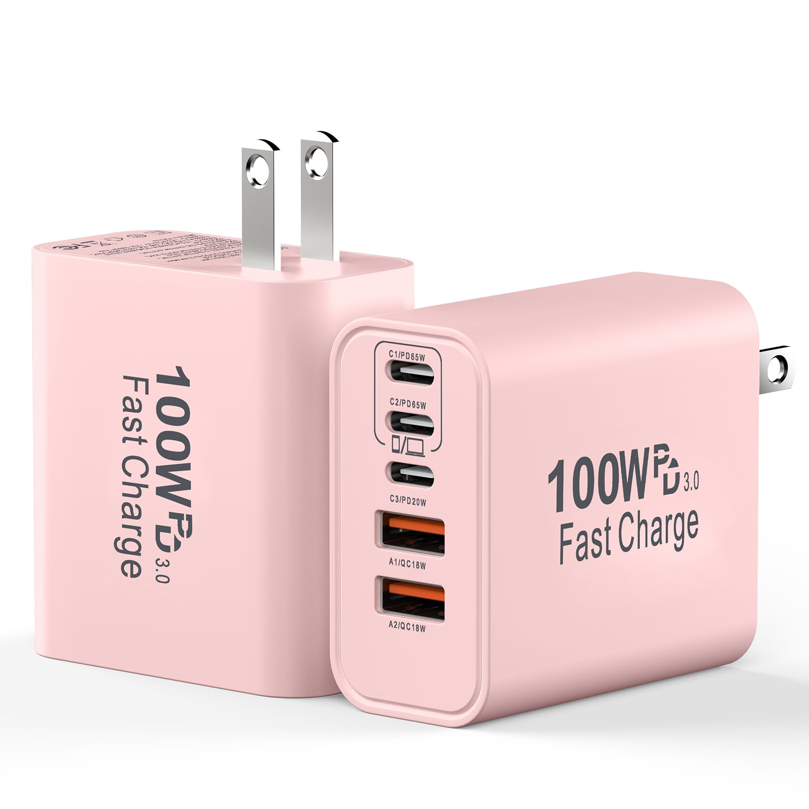 USB C Charging Blocks, 100W USB Type C iPhone Wall Super Fast Charger Block