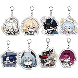 Juego de 8 llaveros Honkai Stars Rail Figura de juego Fireflys Aventurines Cosplay Accesorios Juego de Colgantes Acrílico