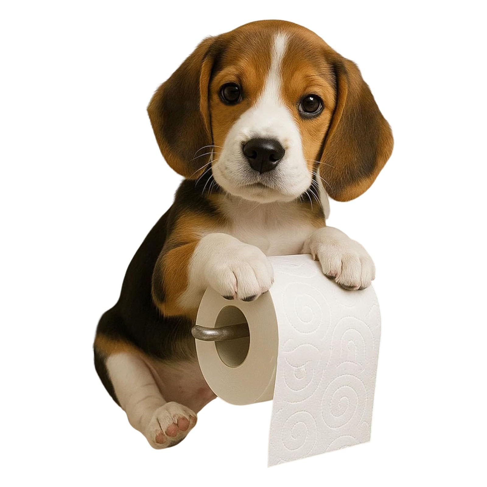Dog Toilet Paper Holder, Cute Animal Paper Towel Holder, Wall Mounted Toilets Paper Storage Dispenser Toilets Roll Stand Kitchen Statue For Bathroom & Kitchen (E)