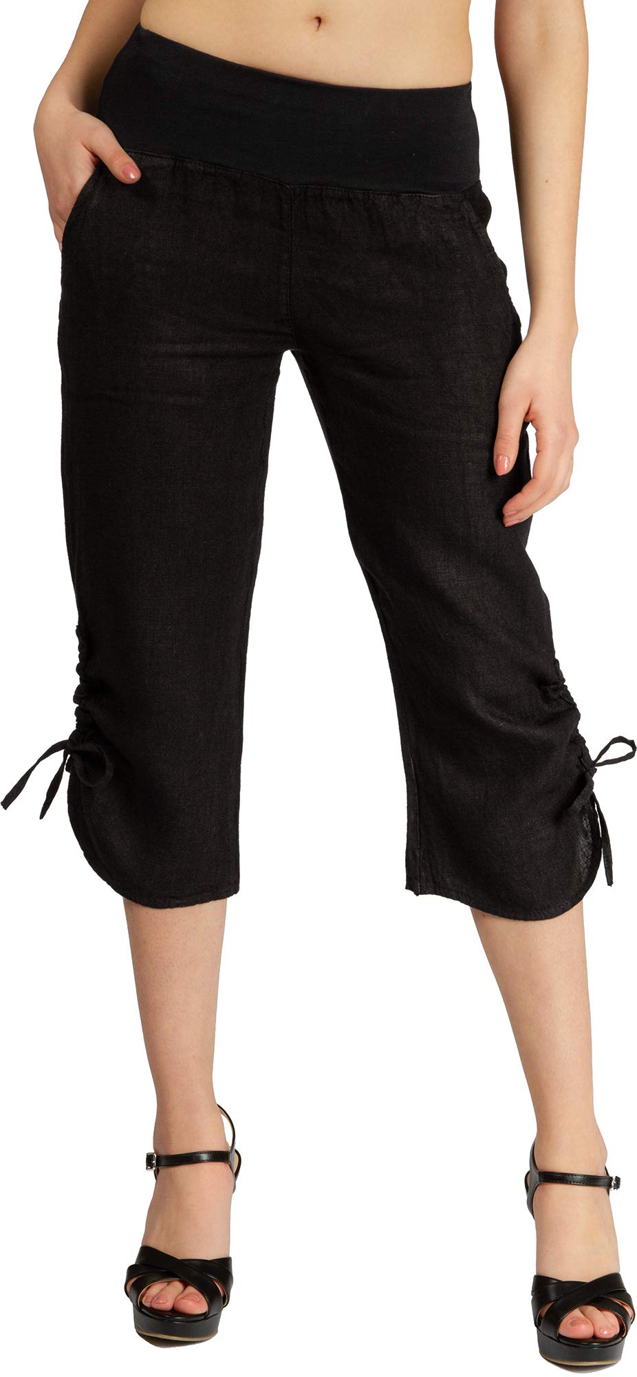 Caspar KHS050 Damen 3/4 Leinen Hose