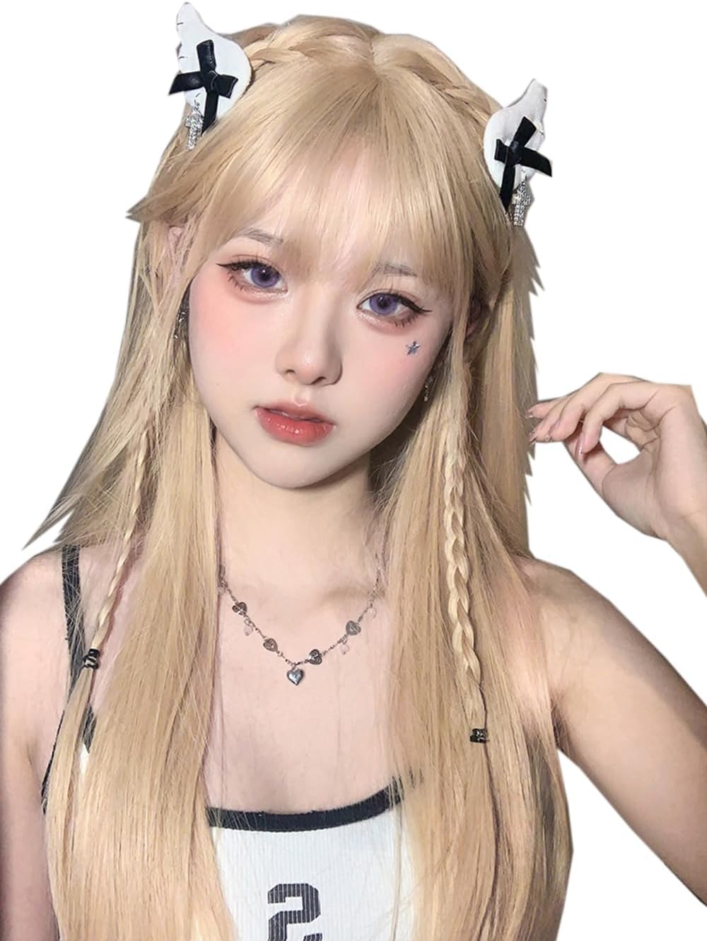 SW213 原宿風 耐熱 ウィッグ かつら ロリータ 日常 ロングストレート Amazon.co.jp: ウィッグ ロリータ 原宿風 GAL系 耐熱ウィッグ