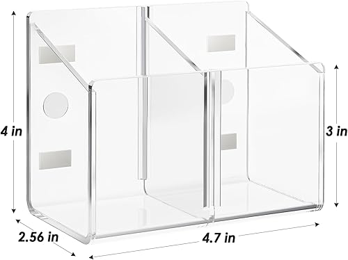 Vista 12 de MaxGear Soporte magnético para rotulador, organizador de bolígrafos acrílico transparente con 2 compartimentos para nevera, casillero, pizarra