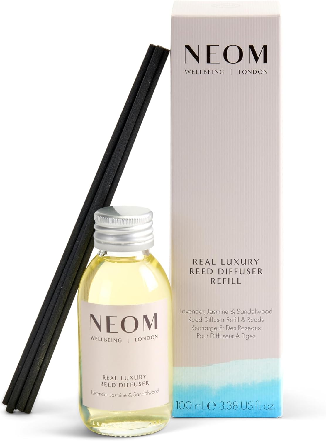 NEOM Happiness Reed Diffuser, 100ml | Neroli, Mimosa & Lemon I Lasts 12 Weeks I Pure Essential Oils I 100% Natural I Refillable & Reusable