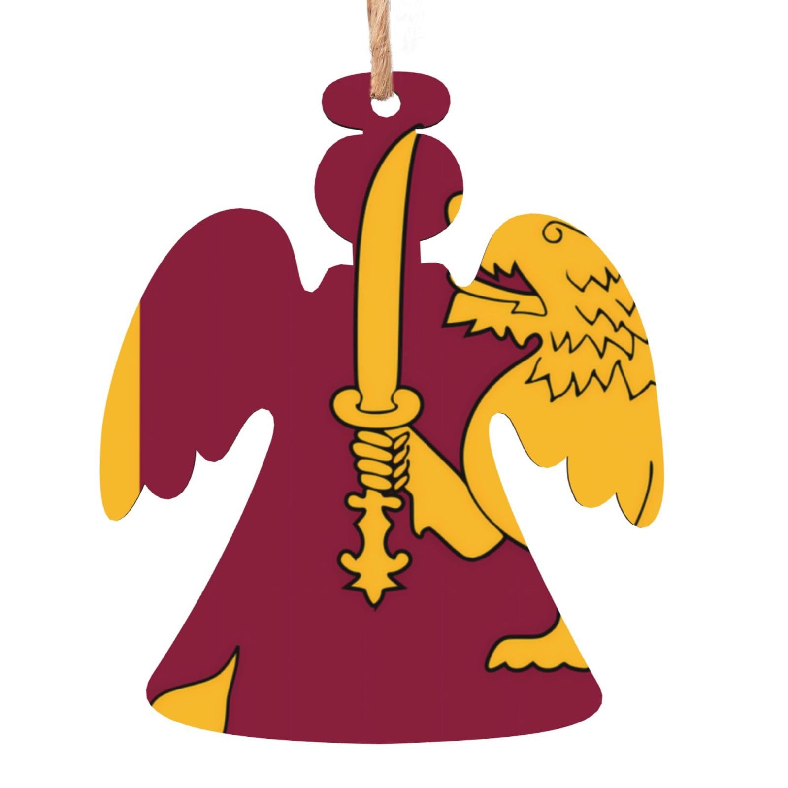 Sri Lanka Flag Wooden Angel Shape Ornaments 4 PCS Suitable For Hanging On Walls Doors And Windows
