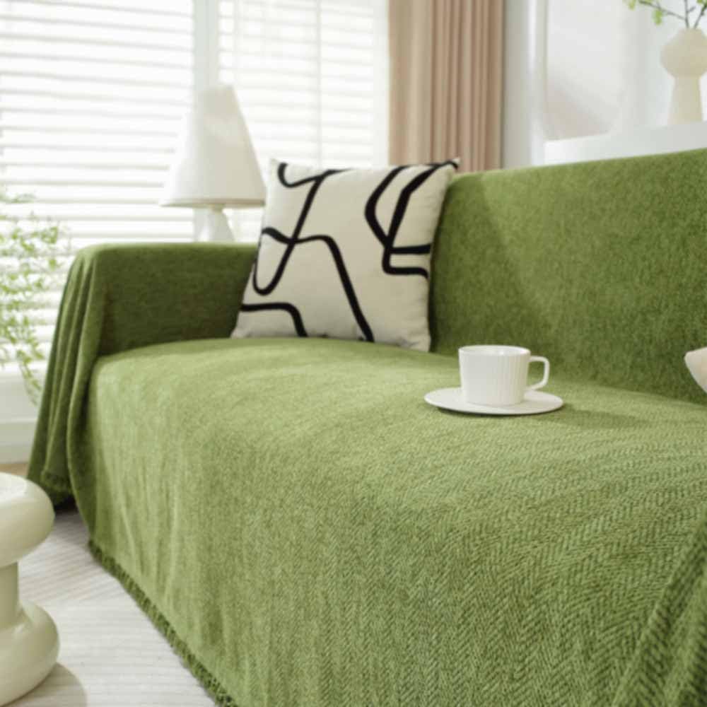 MXCZFC Sofa Throws Large 4 Seater, Chenille Large Throws for Sofas 3 Seater, Throws for Sofas Large Couch Throw with Decorative Tassels, Washable Breathable Sofa Blanket Cover