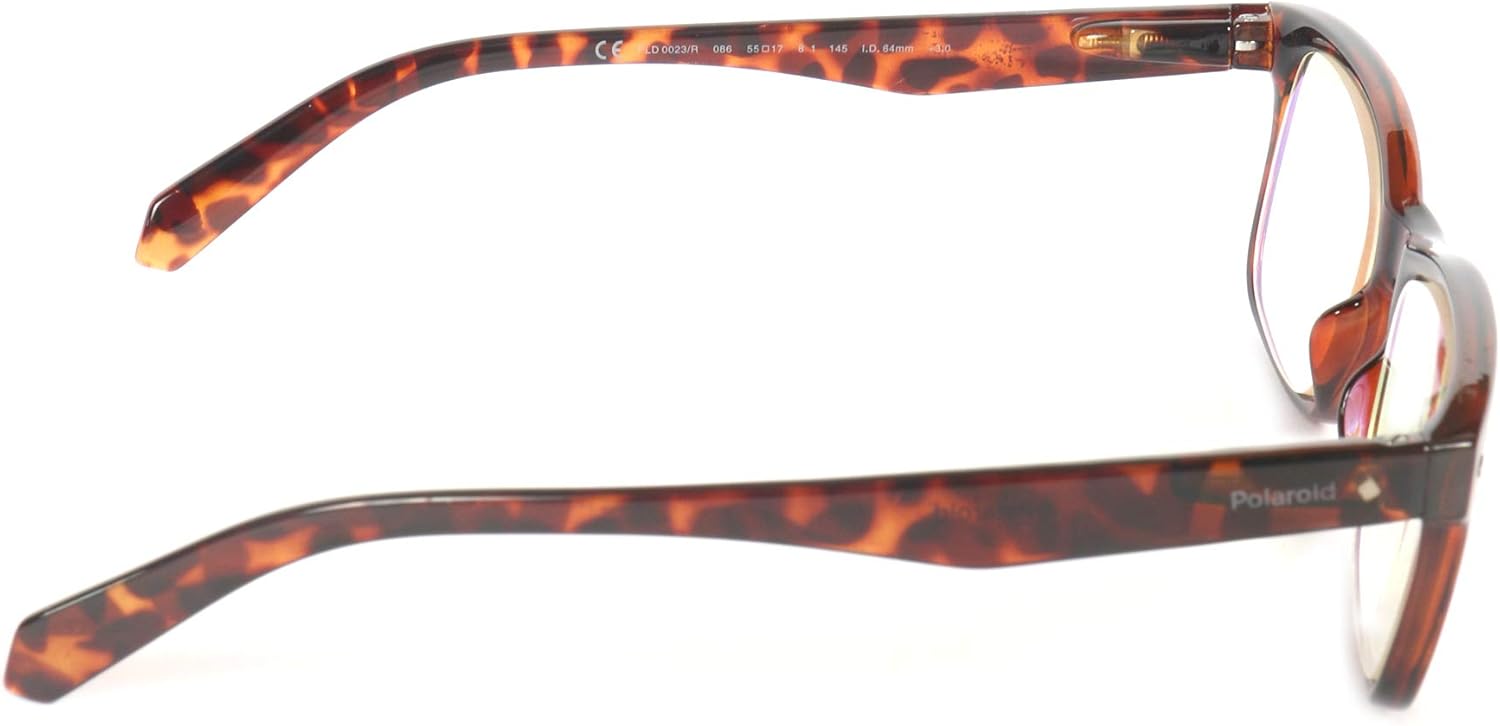 Polaroid Sunglasses PLD 0020/R Rectangular Reading Glasses, Havana, 55mm + 3