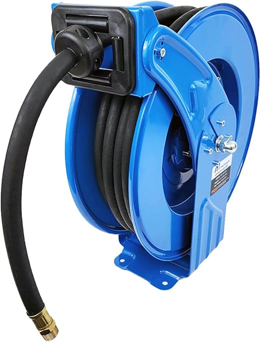 Macnaught M3 Retractable Industrial Grade Air, Water Hose Reel, 1/2” x