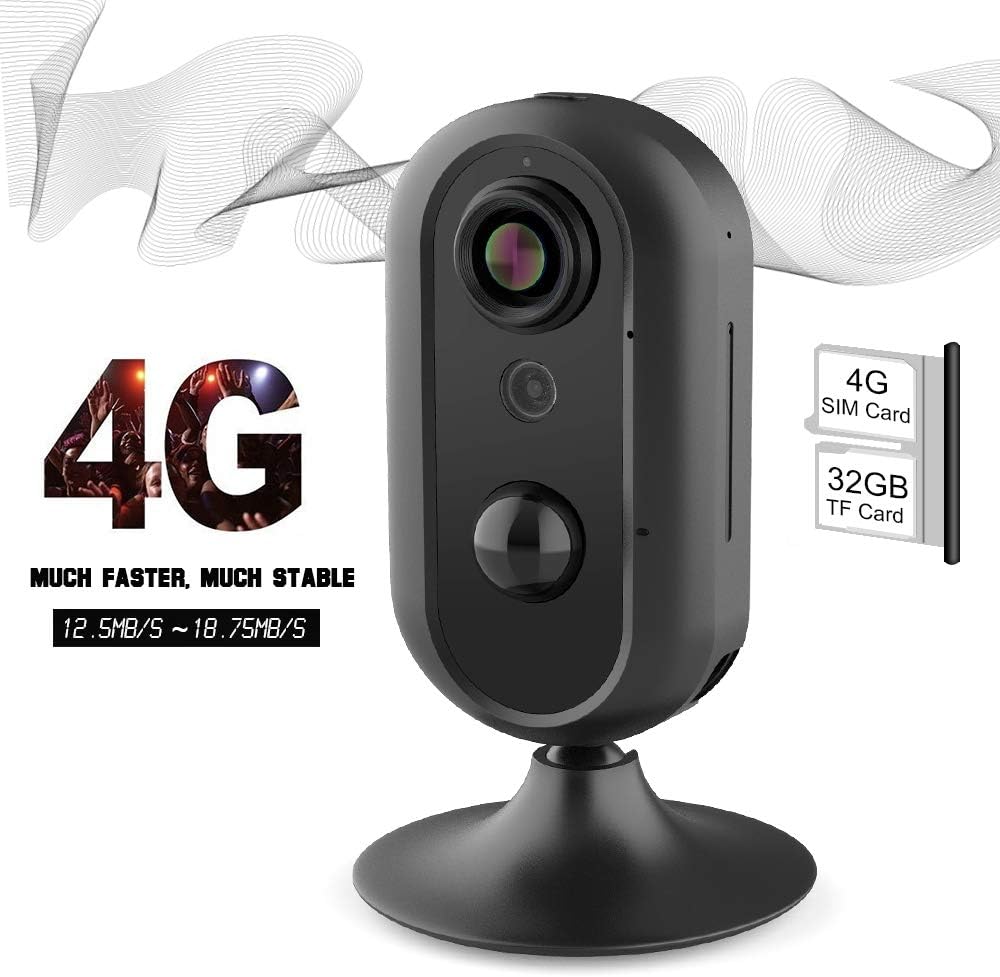 4G LTE Home Security Camera, Lncoon Indoor Wireless WiFi IP Camera Surveillance Security System Camera Mobile Security with Live Video/Night Vision/Two Way Audio/Motion Alert for Baby, Pet Monitoring