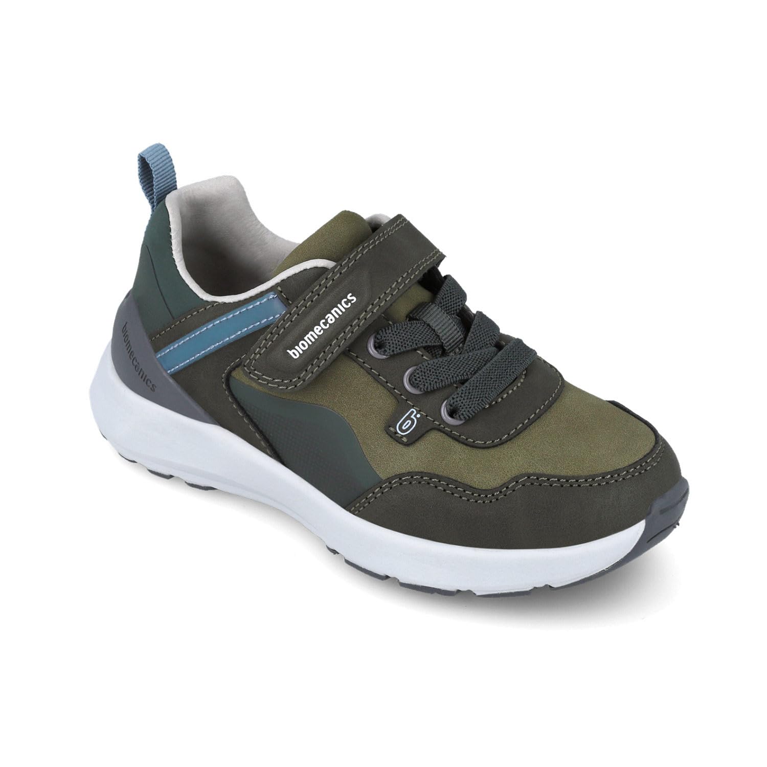 Biomecanics Zapatillas Niño 251277-A089 | Azul Marino y Eléctrico y Rojo | Cierre Adhesivo + Cordones Elásticos | Suela Antideslizante
