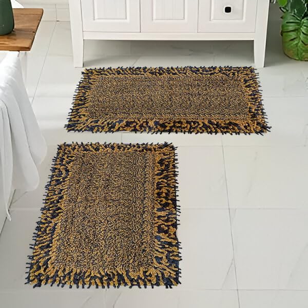 Image of Door Mats for Home | Door Mats for Home Entrance | Door Mat for Bathroom| Soft & Super Absorbent Mats for Shower | Washable, Non-Slip & Quick-Drying Mats (Pack of 2) (Multicolor 9)