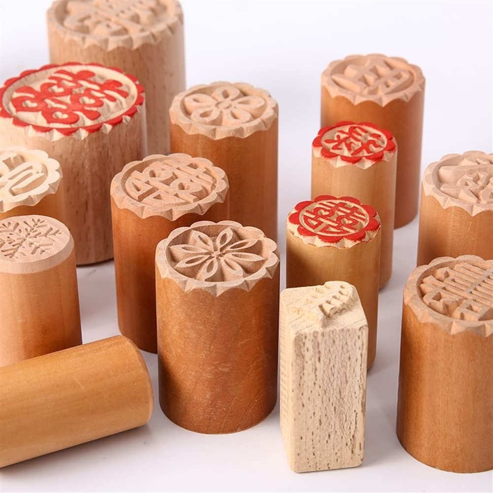Molde de madera de la galleta, Moldes de chocolate for galletas de madera, molde for sellos en relieve, moldes for galletas y pasteles, molde for hornear con sello chino tradicional for postres redond