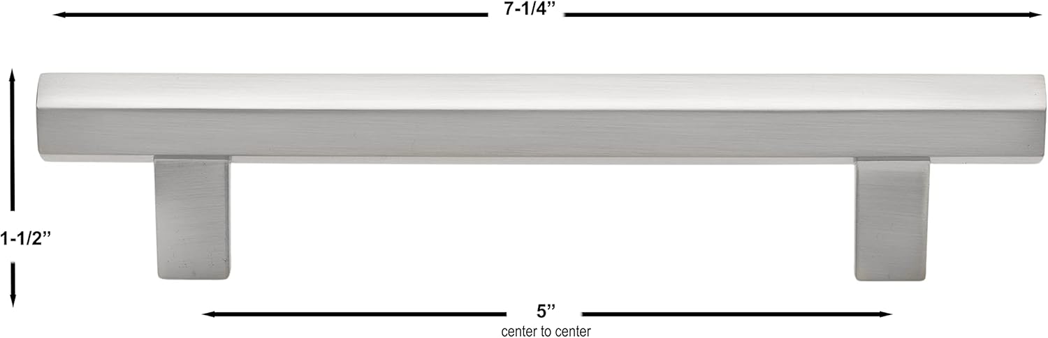 GlideRite 5-Inch Screw Spacing Solid Hexagon Bar Pulls Cabinet Hardware Handles, Pack of 5, Oil Rubbed Bronze, 4791-128-ORB-5