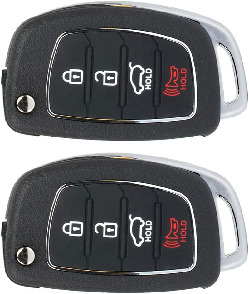 ECCPP fit for Keyless Entry Rmote Key Fob 2015 2016 2017 for Hyundai Sonata Remote FLIP FCC ADP12513601S Car Key Fob(Pack of 2)