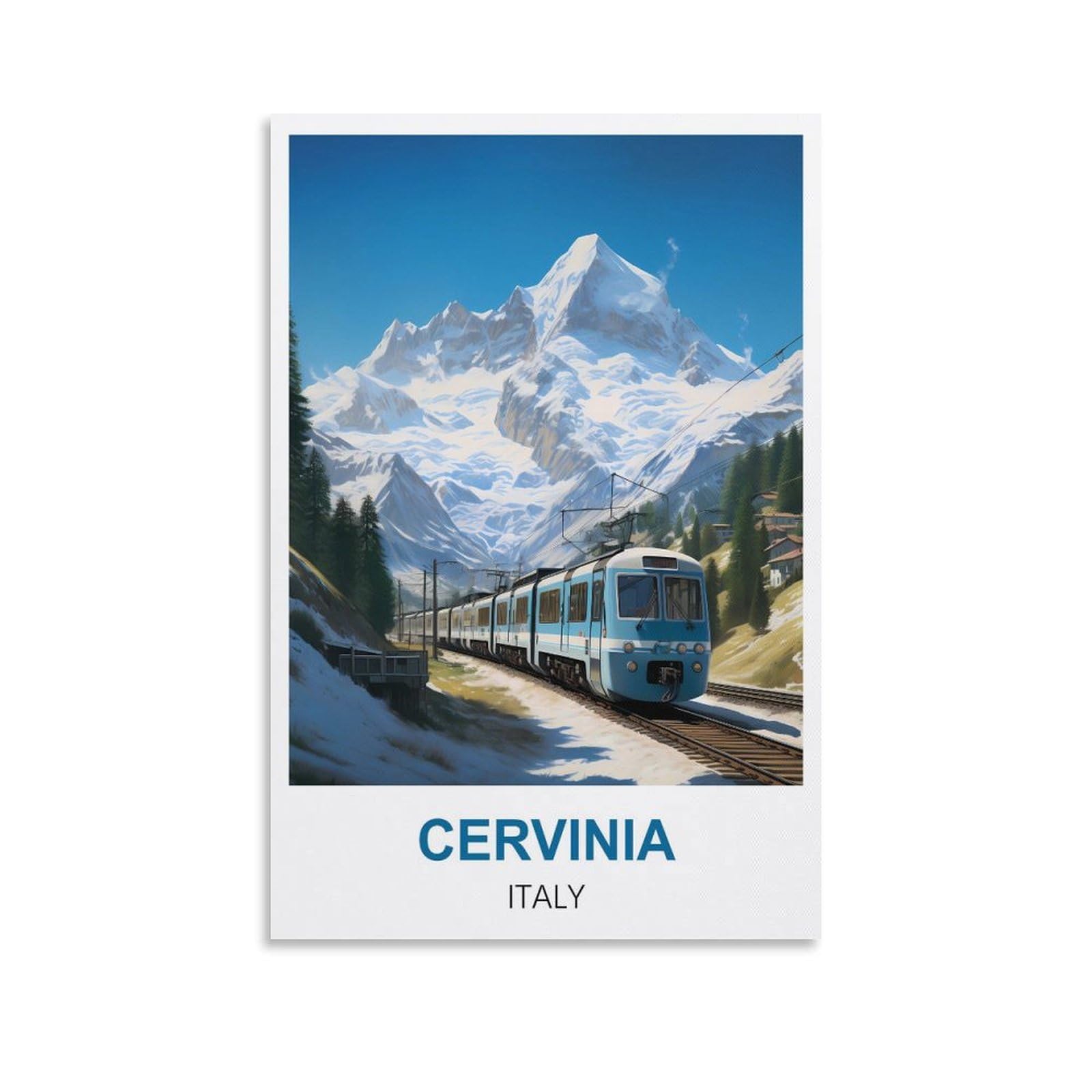 Hnrojico Unframe-Style Cervinia Italy Vintage Travel Posters 12X18inch(30X45cm) Canvas Wall Art Poster Prints, Bedroom Living Room Decoration Painting