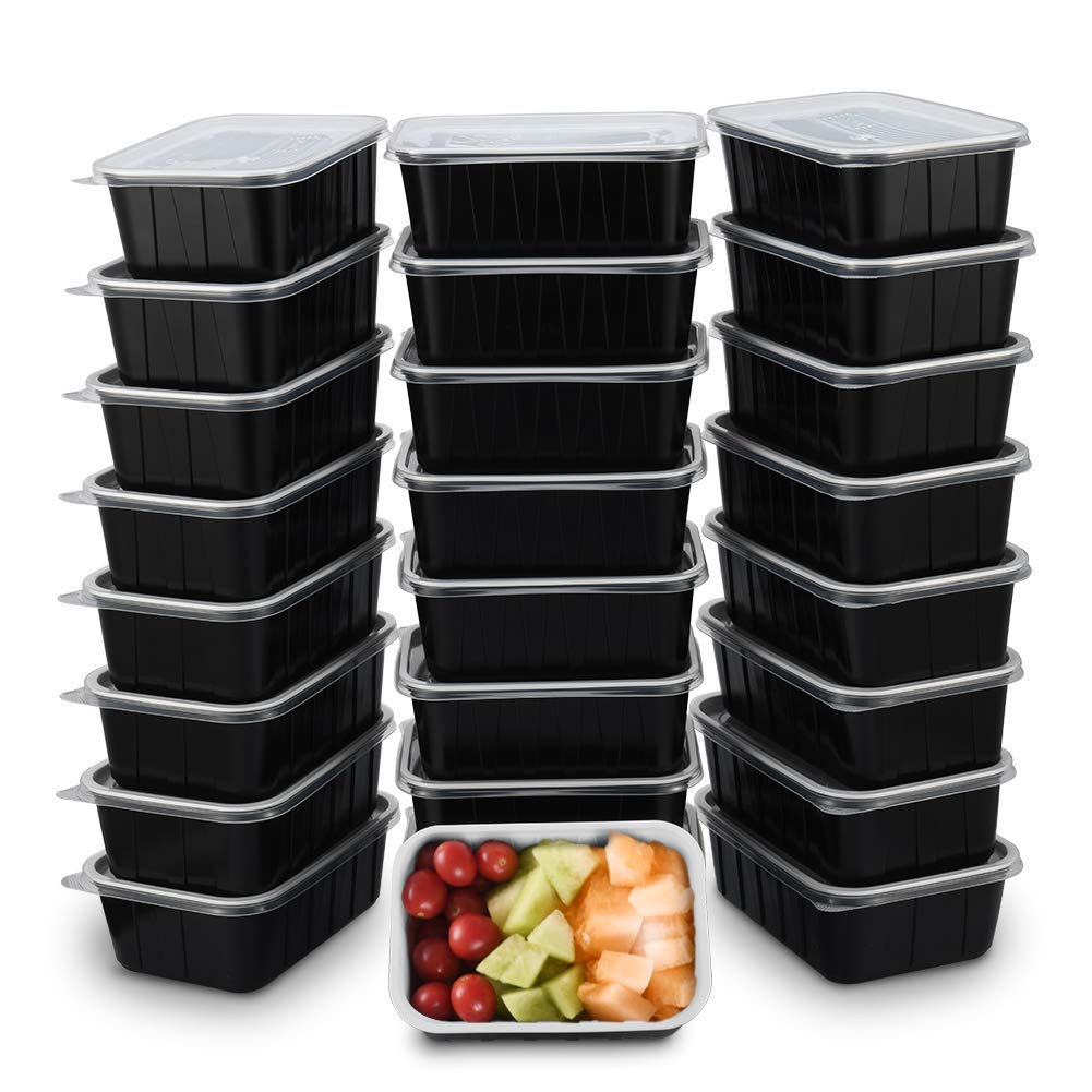 OTOR 30 OZ Meal Prep Containers Stackable Bento Boxes 25 Sets Single 1 Compartment with Clear Airtight Lids Lunch Boxes Travel Containers BPA Free Dishwasher, Microwave, Freezer Safe