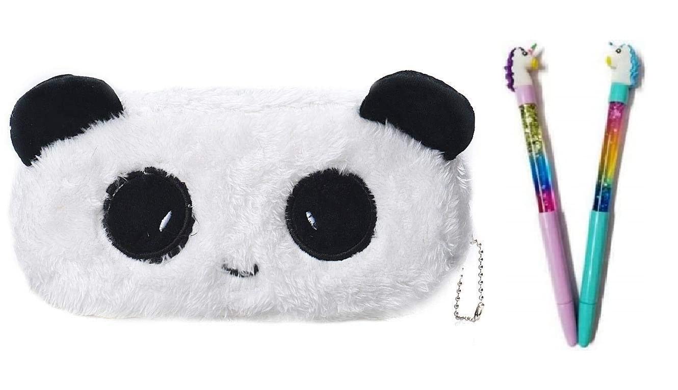 Mistazzo Panda Fur Soft Plush Pencil Pouch Box for School Boys Girls Kids with Unicorn Gel Pens(Panda Fur + 2 Uni pens) (B0C5RNS5HM) Amazon Price History, Amazon Price Tracker